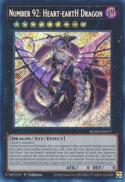 Number 92: Heart-eartH Dragon [BLMR-EN077] Secret Rare - Yugioh Cards For Your TCG Needs!