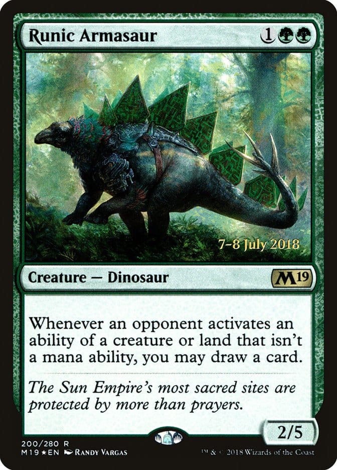Runic Armasaur [Core Set 2019 Prerelease Promos] Magic: The Gathering