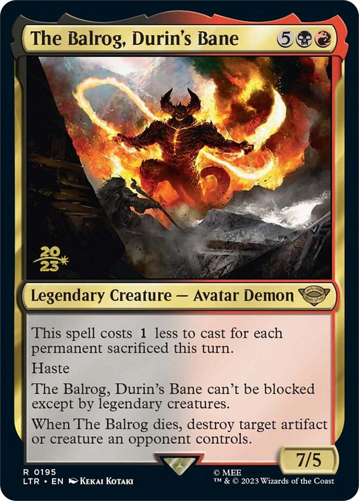 The Balrog, Durin's Bane [The Lord of the Rings: Tales of Middle-Earth Prerelease Promos] Magic: The Gathering