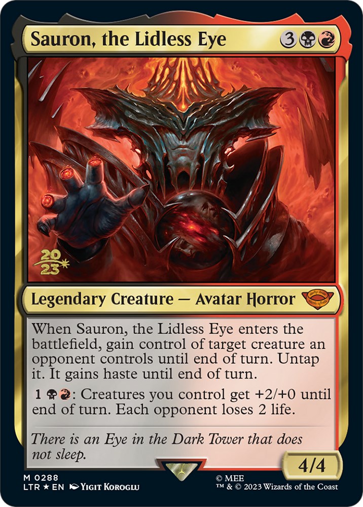 Sauron, the Lidless Eye [The Lord of the Rings: Tales of Middle-Earth Prerelease Promos] Magic: The Gathering