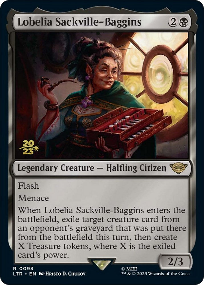 Lobelia Sackville-Baggins [The Lord of the Rings: Tales of Middle-Earth Prerelease Promos] Magic: The Gathering