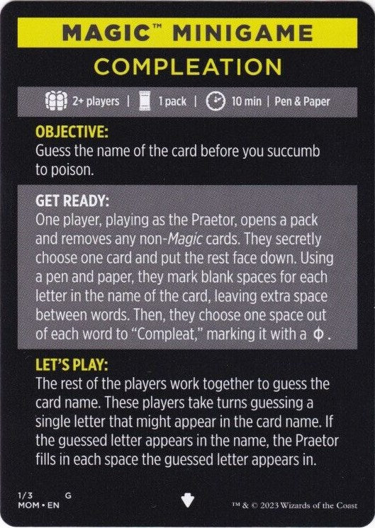 Compleation (Magic Minigame) [March of the Machine Minigame] Magic: The Gathering