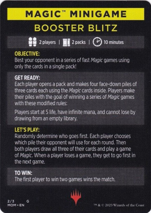 Booster Blitz (Magic Minigame) [March of the Machine Minigame] Magic: The Gathering