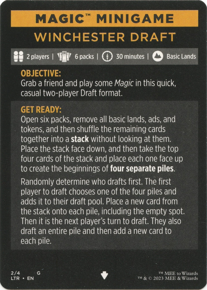 Winchester Draft (Magic Minigame) [The Lord of the Rings: Tales of Middle-Earth Minigame] Magic: The Gathering