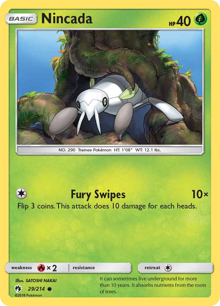 Nincada (29/214) [Sun & Moon: Lost Thunder] Pokémon