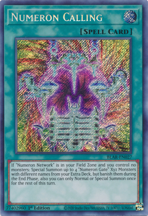 Numeron Calling [BLAR-EN027] Secret Rare - Yugioh Cards For Your TCG Needs!