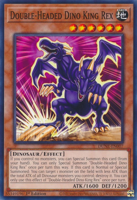 Double-Headed Dino King Rex [DUNE-EN007] Common - Yugioh Cards For Your TCG Needs!