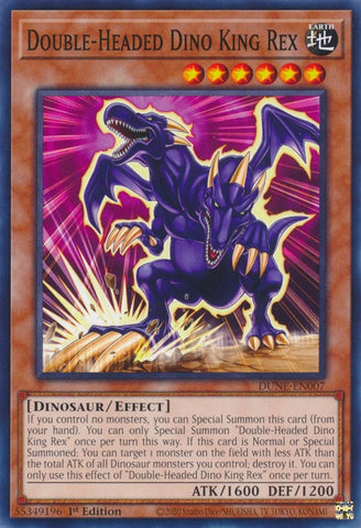 Double-Headed Dino King Rex [DUNE-EN007] Common - Yugioh Cards For Your TCG Needs!