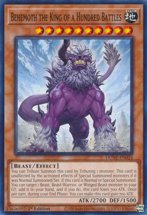 Behemoth the King of a Hundred Battles [DUNE-EN024] Common - Yugioh Cards For Your TCG Needs!
