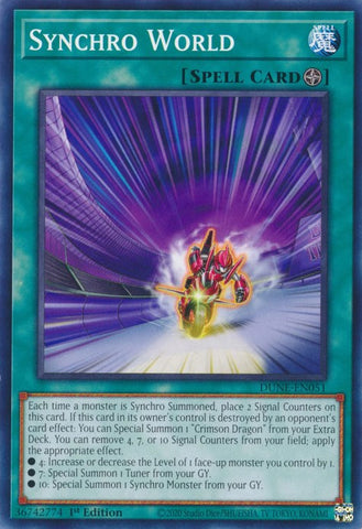 Synchro World [DUNE-EN051] Common - Yugioh Cards For Your TCG Needs!