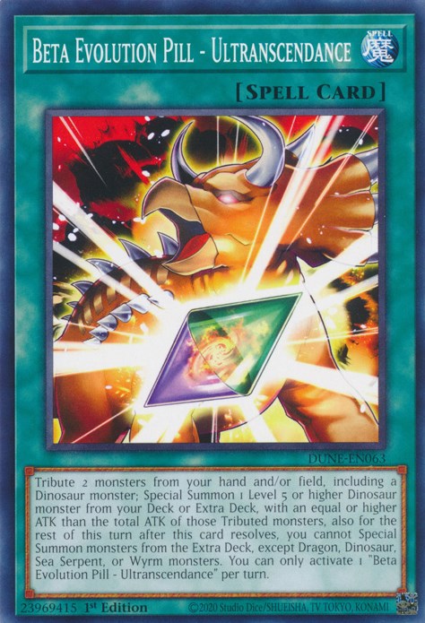 Beta Evolution Pill - Ultranscendance [DUNE-EN063] Common - Yugioh Cards For Your TCG Needs!