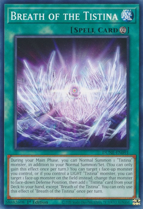 Breath of the Tistina [DUNE-EN091] Common - Yugioh Cards For Your TCG Needs!