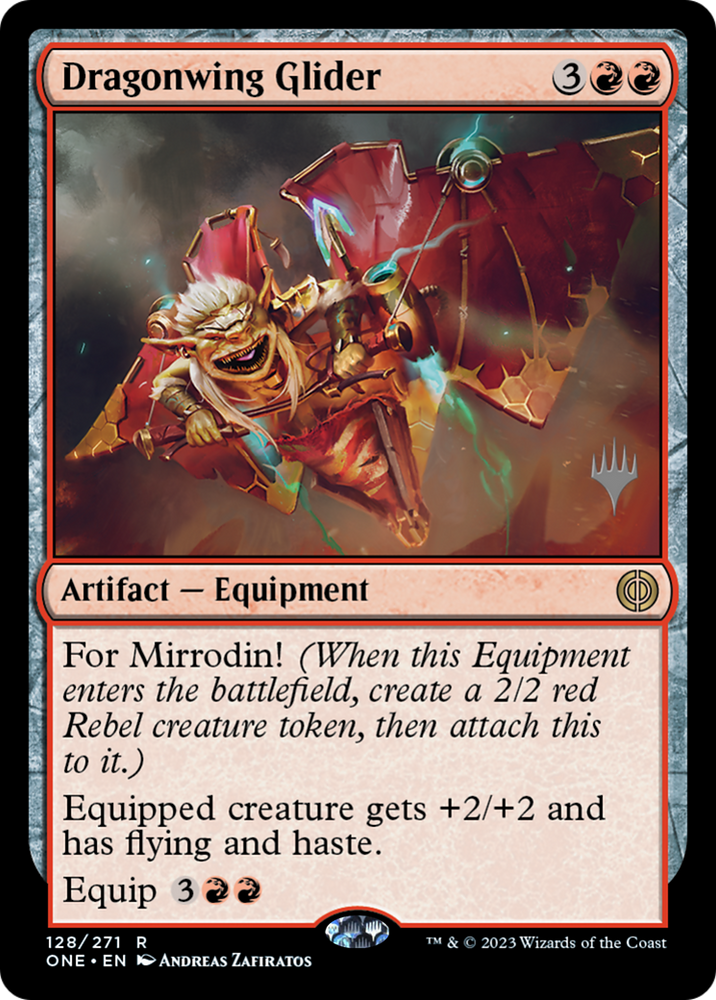 Dragonwing Glider (Promo Pack) [Phyrexia: All Will Be One Promos] Magic: The Gathering