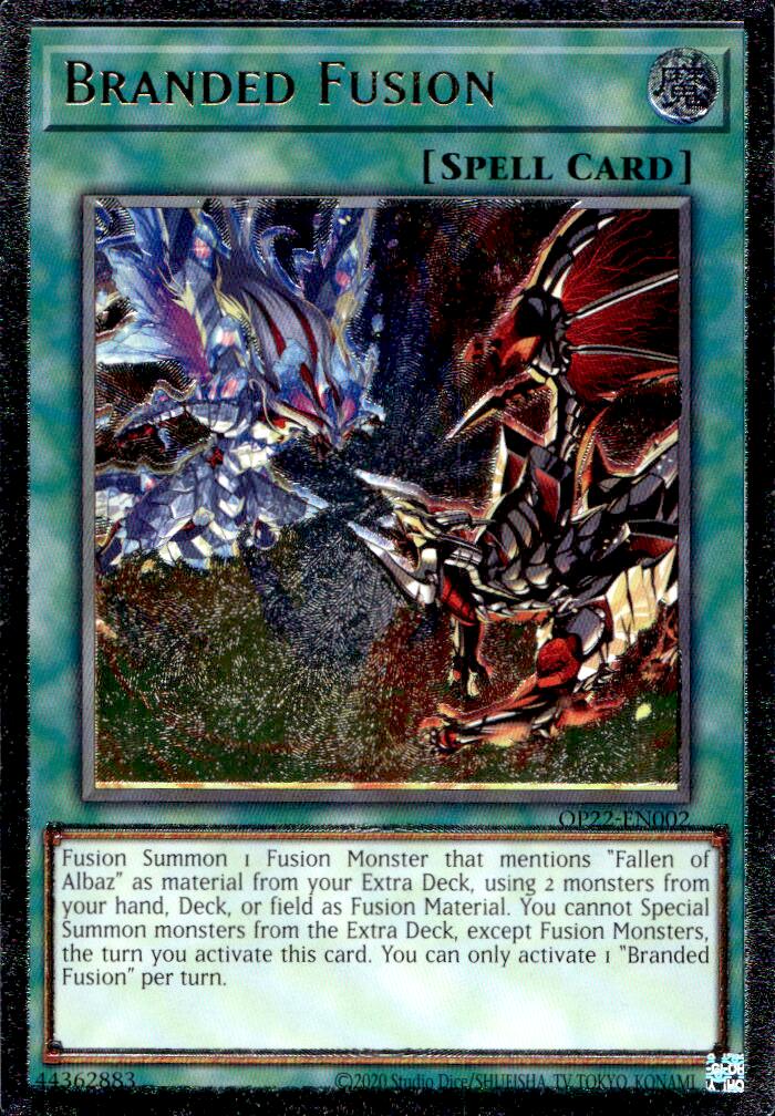 yugioh fusion spell cards Branded Fusion [OP22-EN002] Ultimate Rare