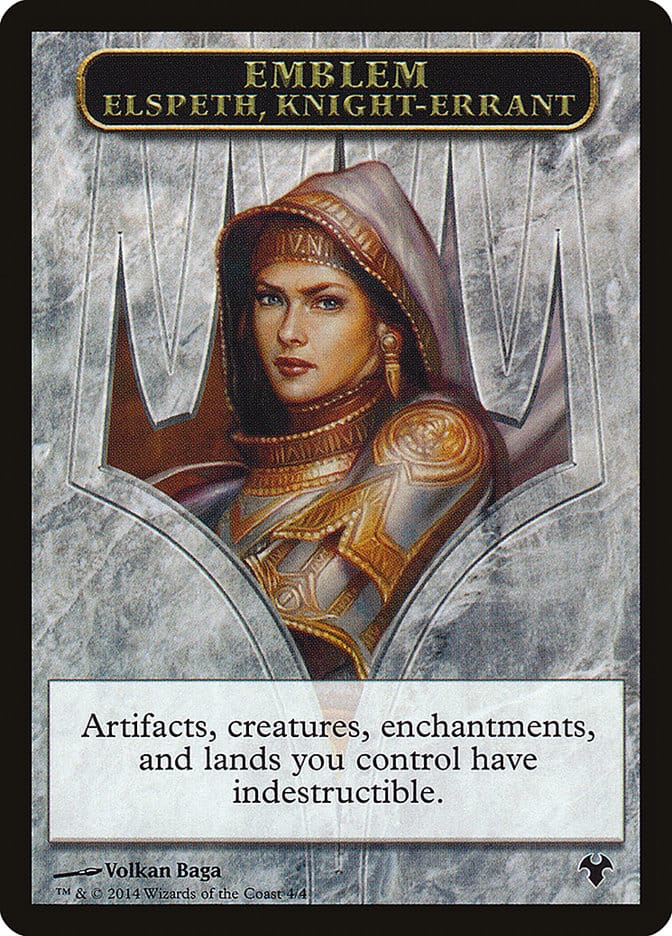 Emblem - Elspeth, Knight-Errant // Soldier Double-Sided Token [Modern Event Deck 2014 Tokens] Magic: The Gathering