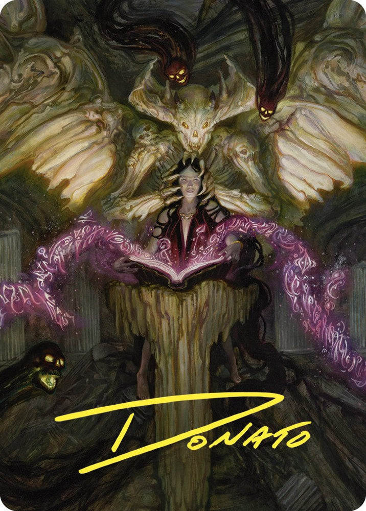 Demonic Tutor Art Card (Gold-Stamped Signature) [Commander Masters Art Series] Magic: The Gathering