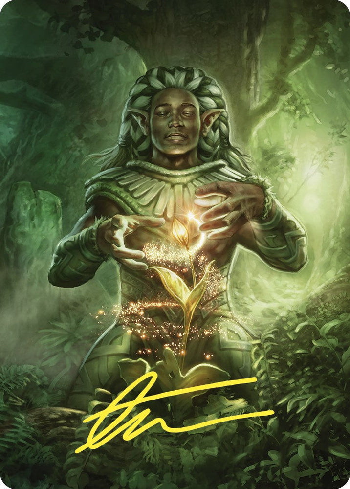 Elvish Mystic Art Card (Gold-Stamped Signature) [Commander Masters Art Series] Magic: The Gathering