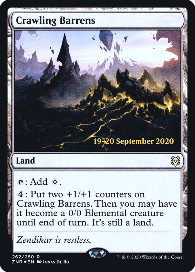 Crawling Barrens [Zendikar Rising Prerelease Promos] Magic: The Gathering