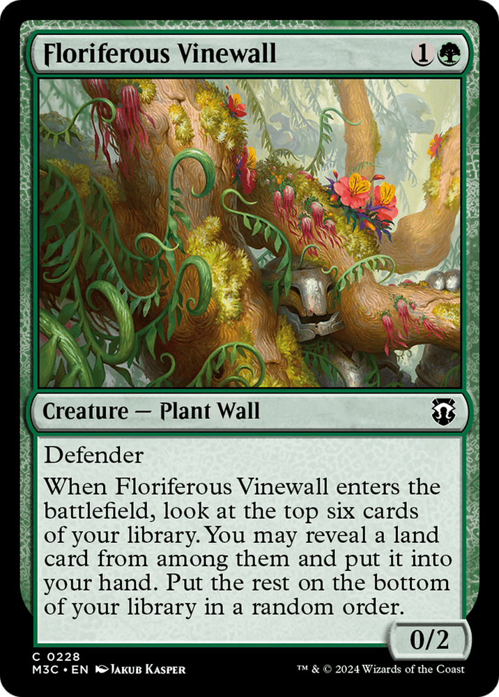 Floriferous Vinewall (Ripple Foil) [Modern Horizons 3 Commander] Magic: The Gathering