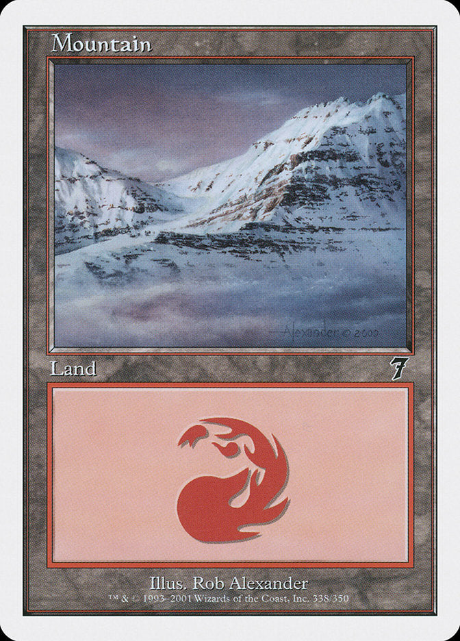 Mountain (338) [Seventh Edition] Magic: The Gathering