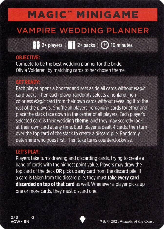 Vampire Wedding Planner (Magic Minigame) [Innistrad: Crimson Vow Minigame] Magic: The Gathering