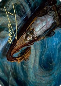 Funeral Longboat Art Card (Gold-Stamped Signature) [Kaldheim Art Series] Magic: The Gathering