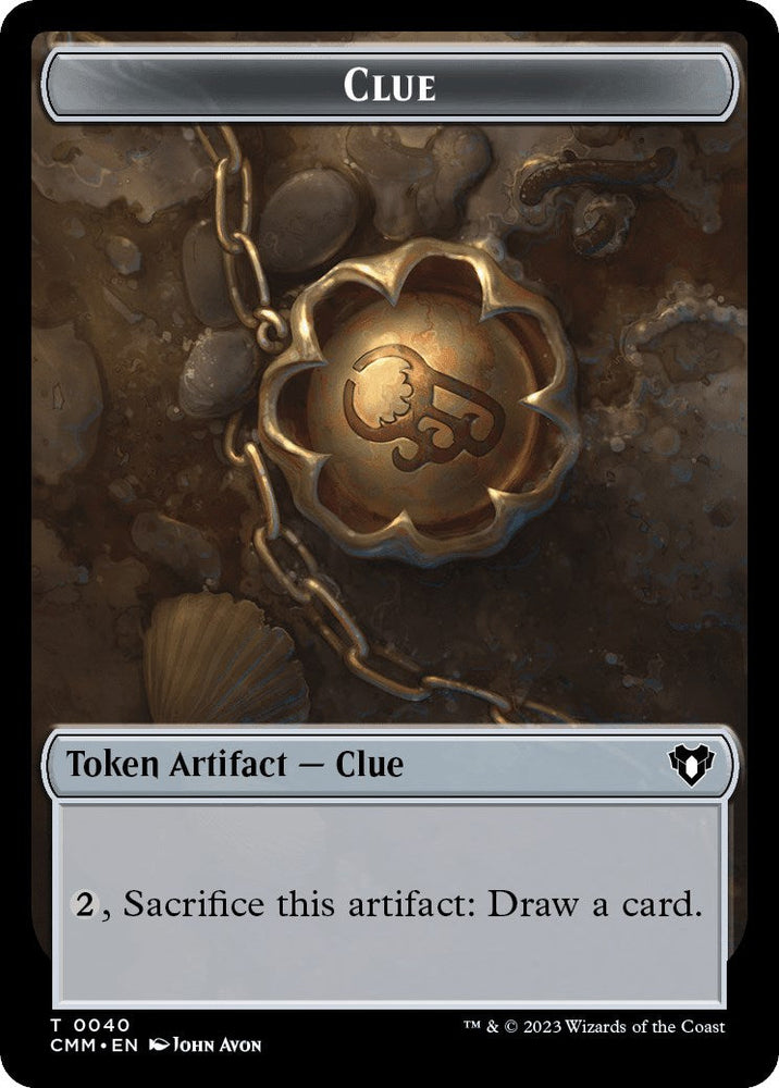Clue // Elephant Double-Sided Token [Commander Masters Tokens] Magic: The Gathering
