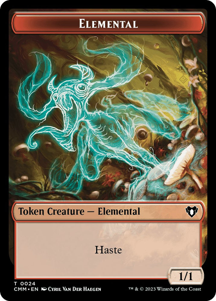 Elemental (0024) // Spider Double-Sided Token [Commander Masters Tokens] Magic: The Gathering