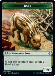 Boar // Food (17) Double-Sided Token [Throne of Eldraine Tokens] Magic: The Gathering