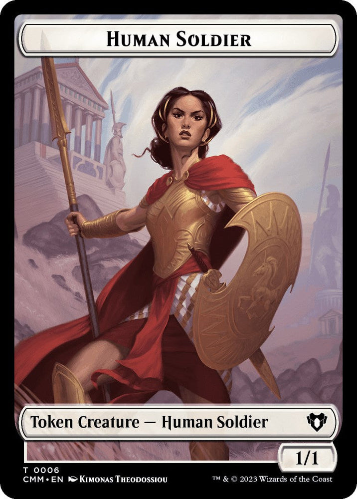 Human Soldier // Dwarf Berserker Double-Sided Token [Commander Masters Tokens] Magic: The Gathering