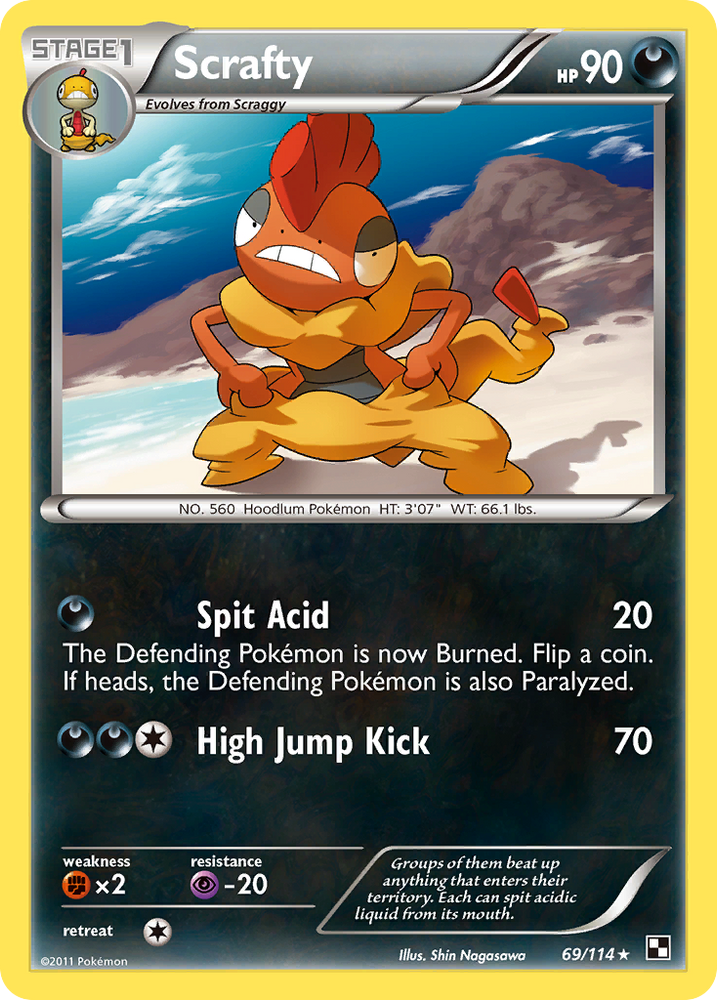 Scrafty (69/114) [Black & White: Base Set] Pokémon