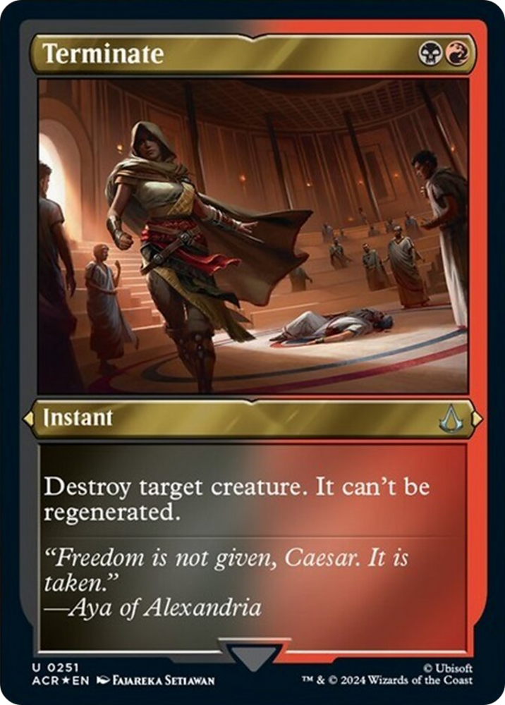 Terminate (Foil Etched) [Assassin's Creed] Magic: The Gathering