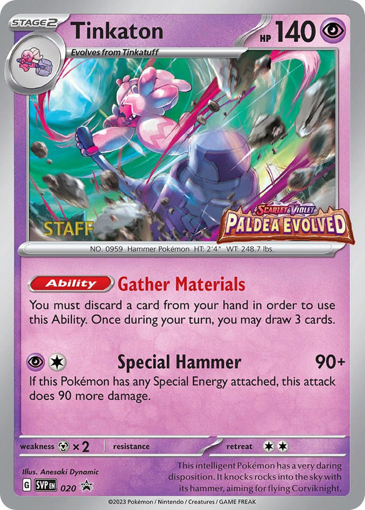 Tinkaton (020) (Staff Promo) [Scarlet & Violet: Black Star Promos] Pokémon