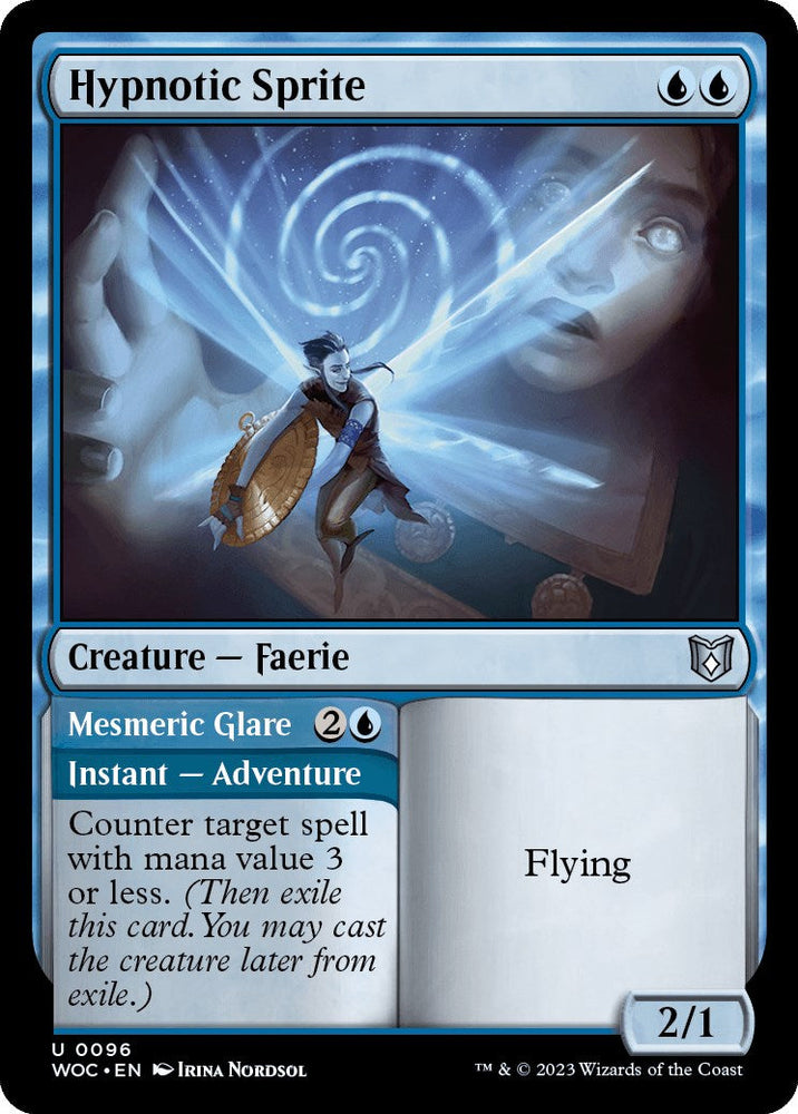 Hypnotic Sprite // Mesmeric Glare [Wilds of Eldraine Commander] Magic: The Gathering