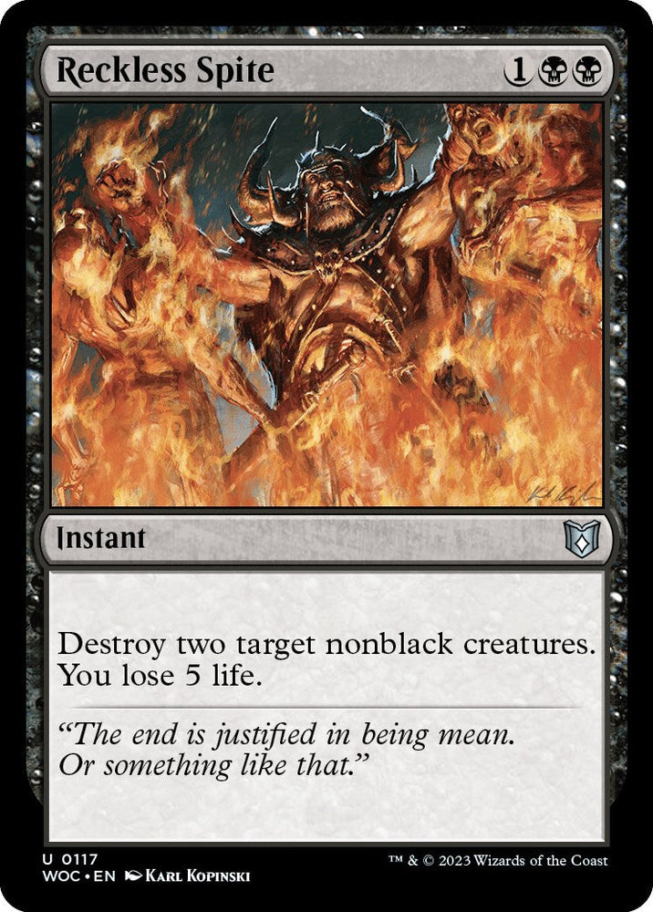 Reckless Spite [Wilds of Eldraine Commander] Magic: The Gathering