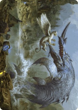 Horned Loch-Whale Art Card [Wilds of Eldraine Art Series] Magic: The Gathering