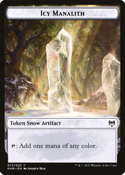 Treasure // Icy Manalith Double-Sided Token [Kaldheim Tokens] Magic: The Gathering