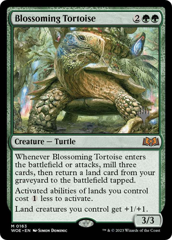Blossoming Tortoise (Promo Pack) [Wilds of Eldraine Promos] Magic: The Gathering