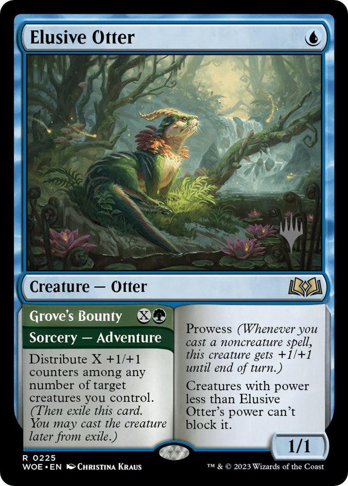 Elusive Otter // Grove's Bounty (Promo Pack) [Wilds of Eldraine Promos] Magic: The Gathering