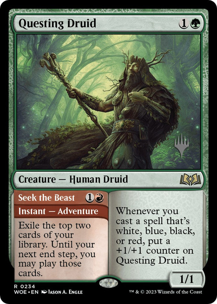 Questing Druid (Promo Pack) [Wilds of Eldraine Promos] Magic: The Gathering
