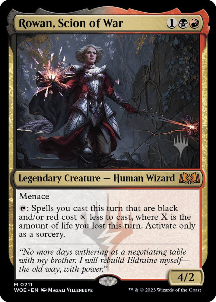 Rowan, Scion of War (Promo Pack) [Wilds of Eldraine Promos] Magic: The Gathering