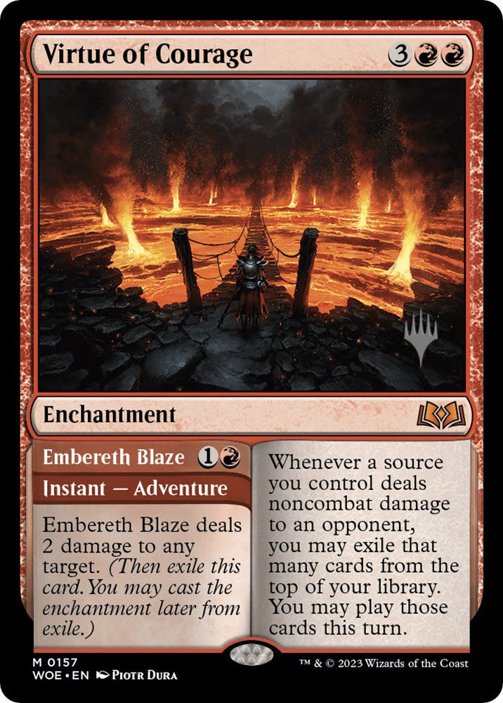 Virtue of Courage //Embereth Blaze (Promo Pack) [Wilds of Eldraine Promos] Magic: The Gathering