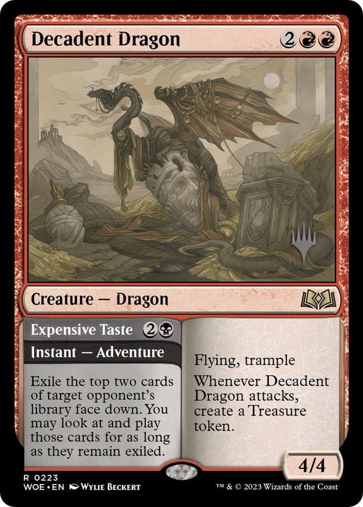 Decadent Dragon // Expensive Taste (Promo Pack) [Wilds of Eldraine Promos] Magic: The Gathering