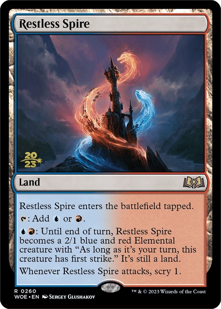 Restless Spire [Wilds of Eldraine Prerelease Promos] Magic: The Gathering