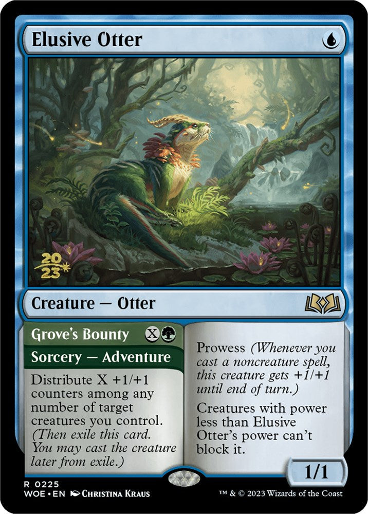 Elusive Otter // Grove's Bounty [Wilds of Eldraine Prerelease Promos] Magic: The Gathering