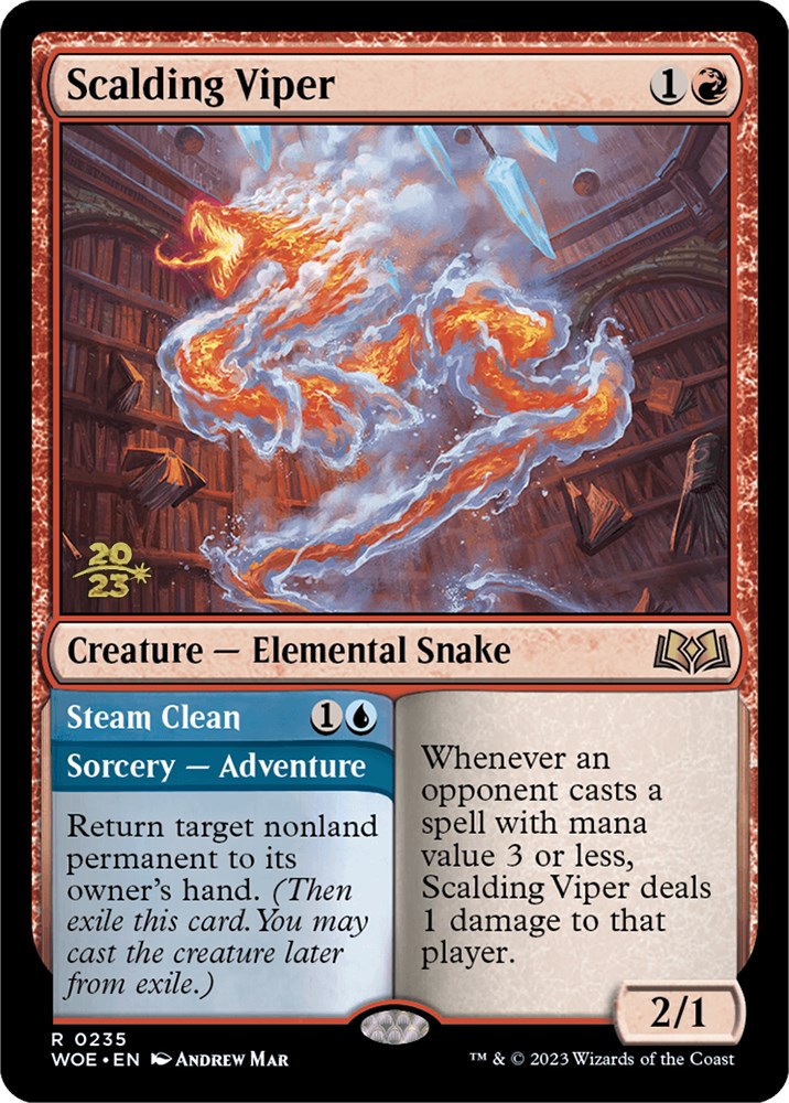Scalding Viper [Wilds of Eldraine Prerelease Promos] Magic: The Gathering