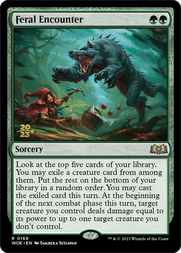 Feral Encounter [Wilds of Eldraine Prerelease Promos] Magic: The Gathering