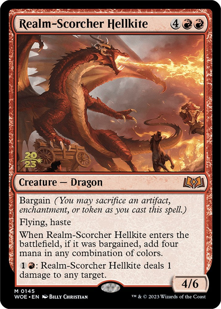 Realm-Scorcher Hellkite [Wilds of Eldraine Prerelease Promos] Magic: The Gathering