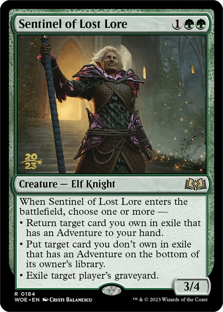Sentinel of Lost Lore [Wilds of Eldraine Prerelease Promos] Magic: The Gathering