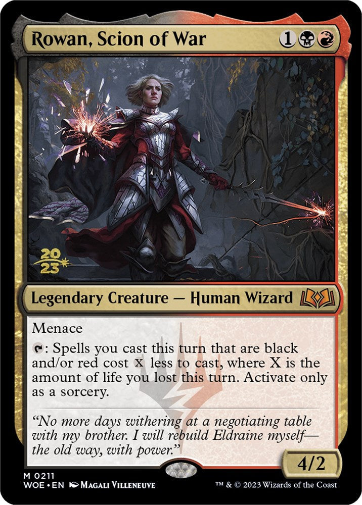 Rowan, Scion of War [Wilds of Eldraine Prerelease Promos] Magic: The Gathering